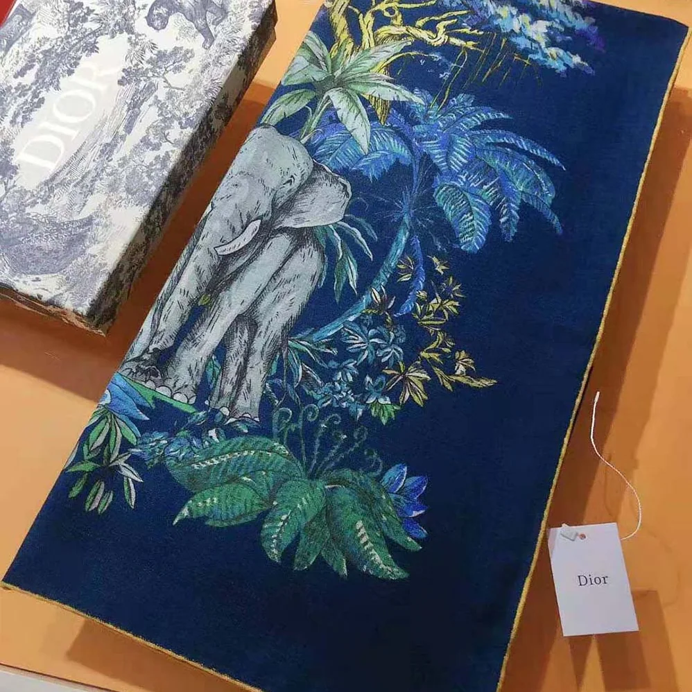 Dior Etoile De Voyage 90 Square Scarf Deep Blue Multicolor Silk Twill for Women