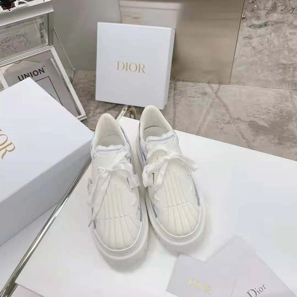 Dior Dior-id Sneaker White and French Blue Technical Fabric for Women Dior Dior-id Sneaker White and French Blue Technical Fabric for Women