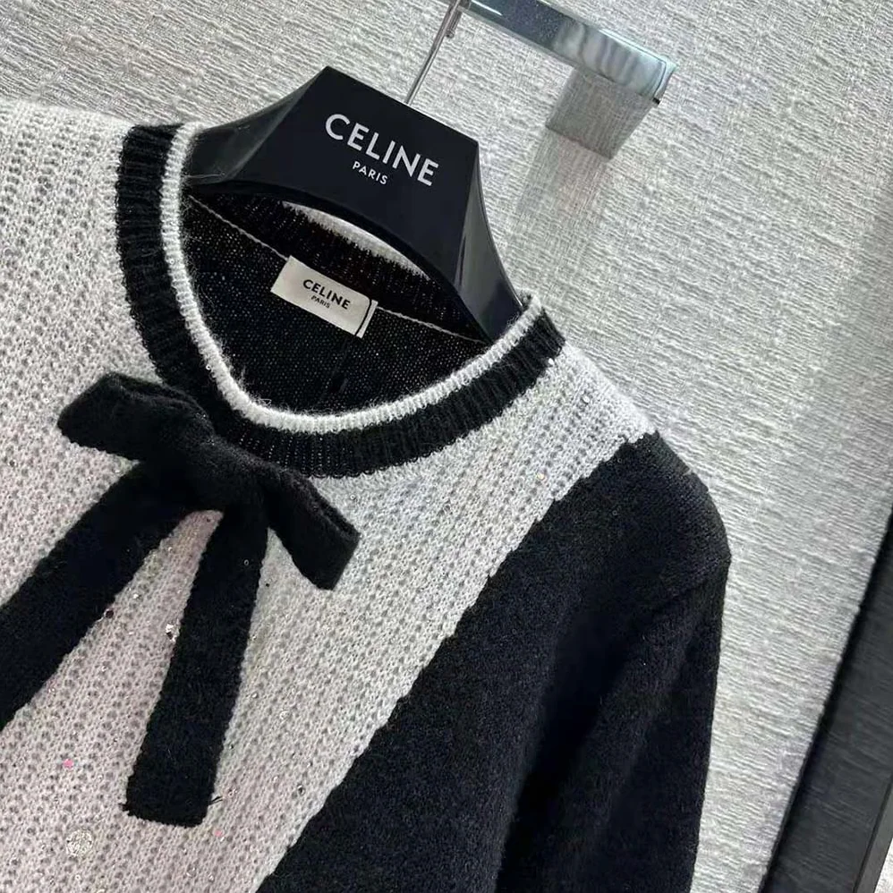 Celine Cardigan with Bow in Alpaca for Men in Black