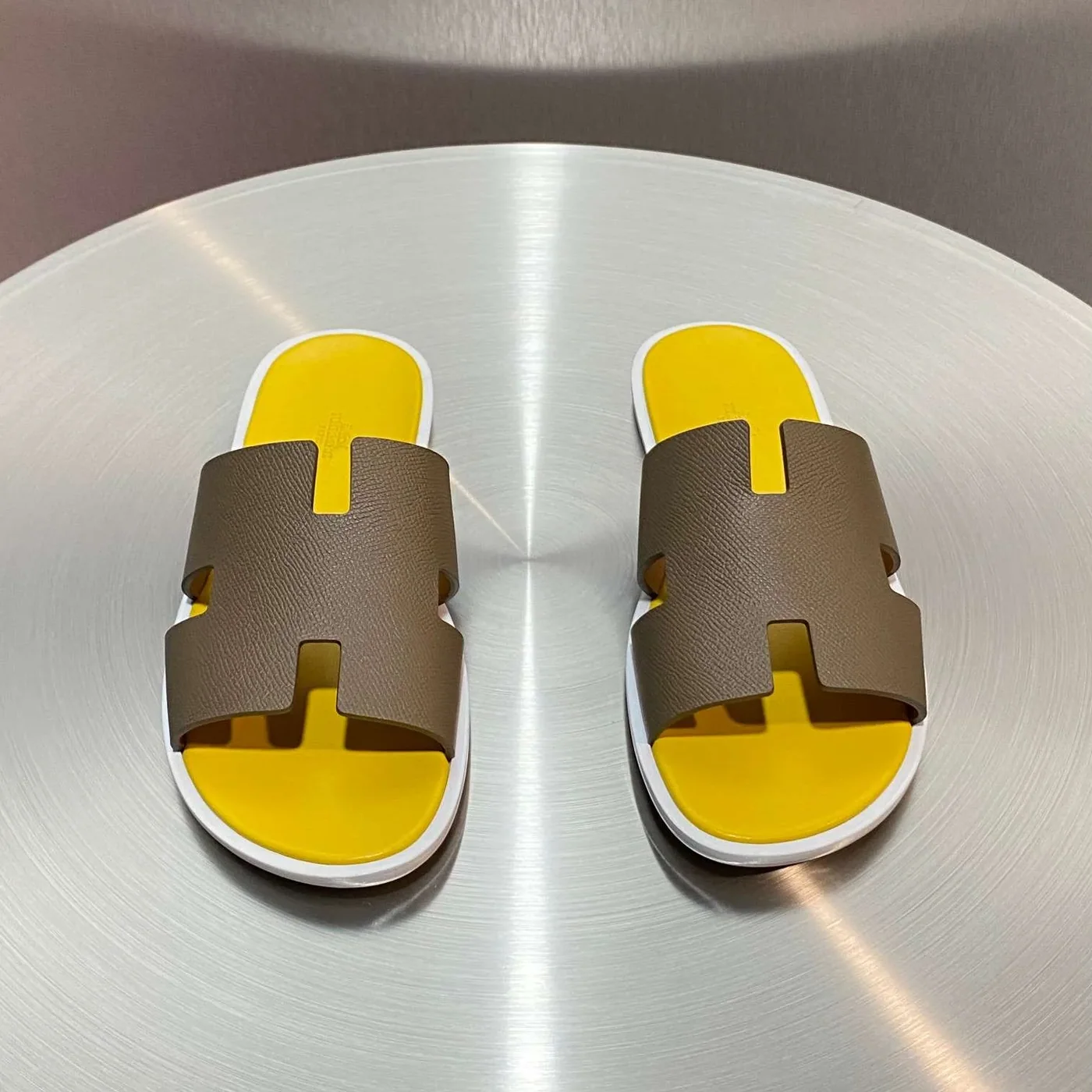 Hermes Oran Sandals Taupe in Yellow Hermes Oran Sandals Taupe in Yellow