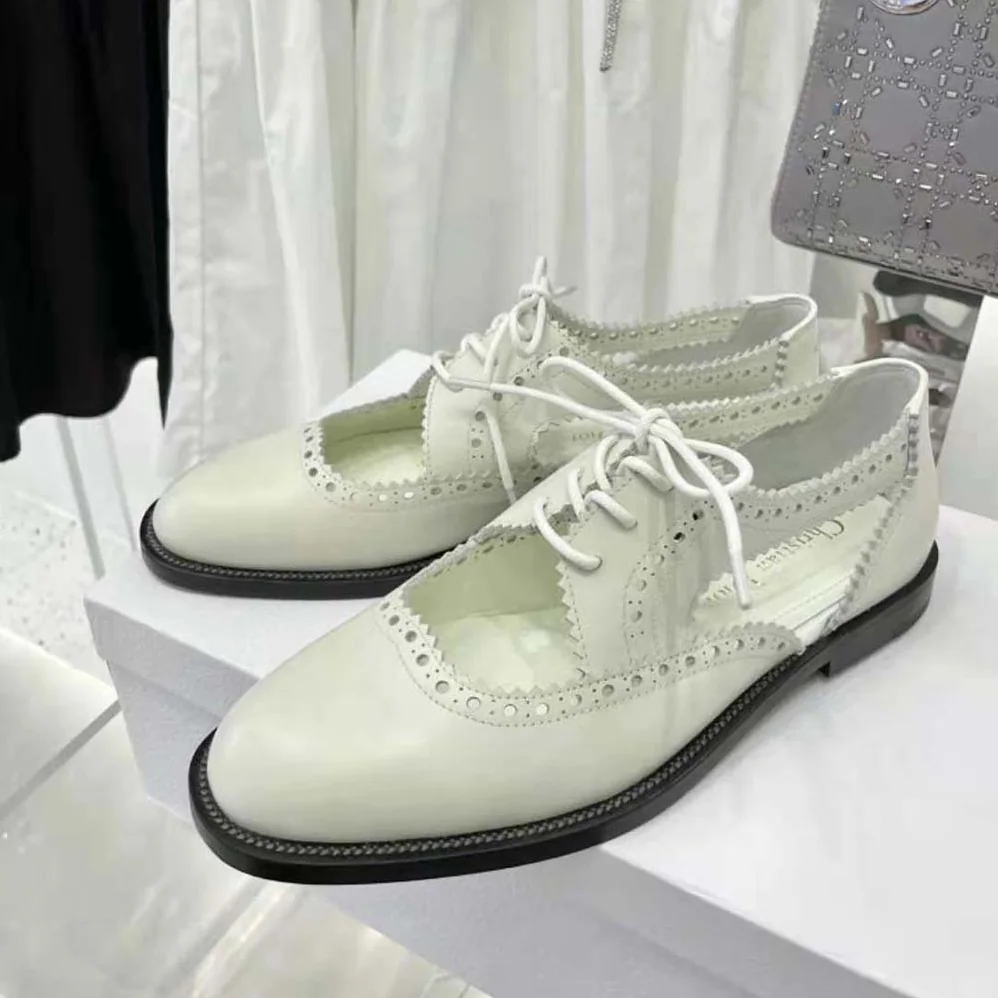 Dior Teddy-d Derby White Perforated Calfskin for Women