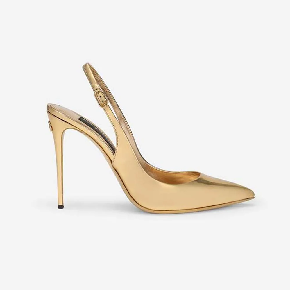 Dolce Gabbana D&G Mirrored for Women in Effect Calfskin Slingbacks