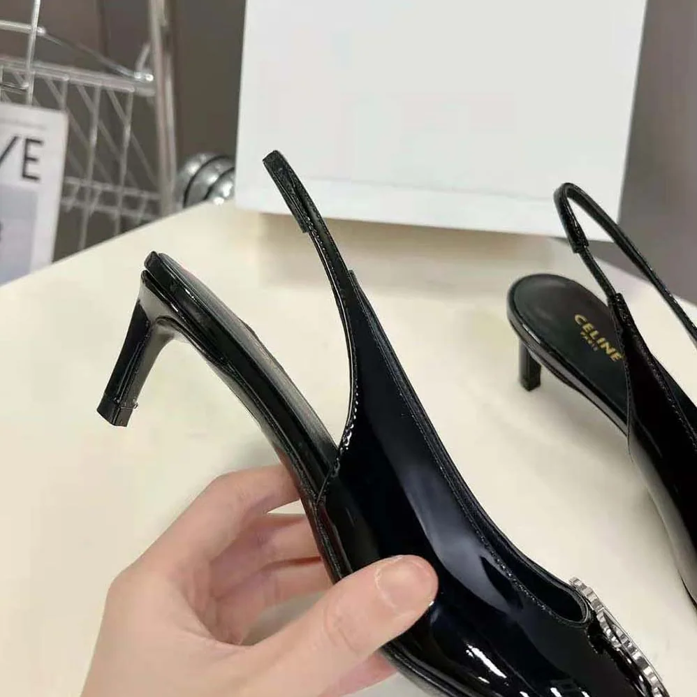 Celine Alma Triomphe Slingback in Glossy Calfskin for Women