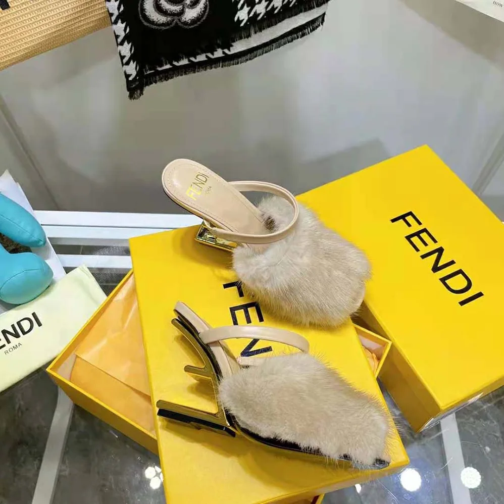 Fendi First Pink Mink High for Women in Heeled Sandals