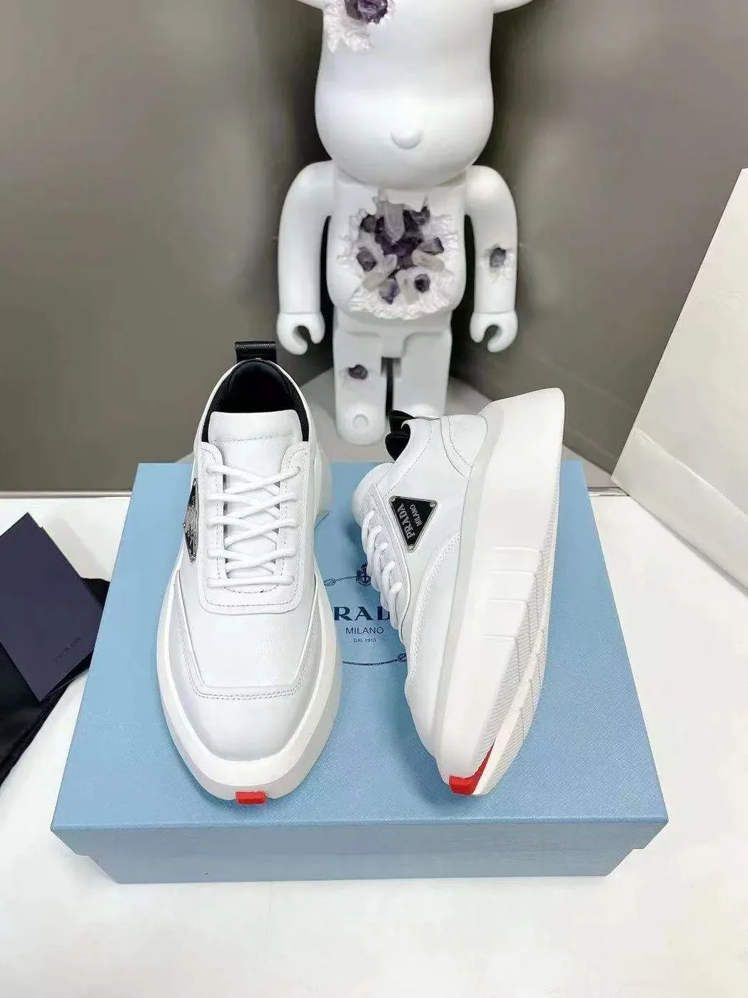 Prada Padded Sneakers White Prada Padded Sneakers White