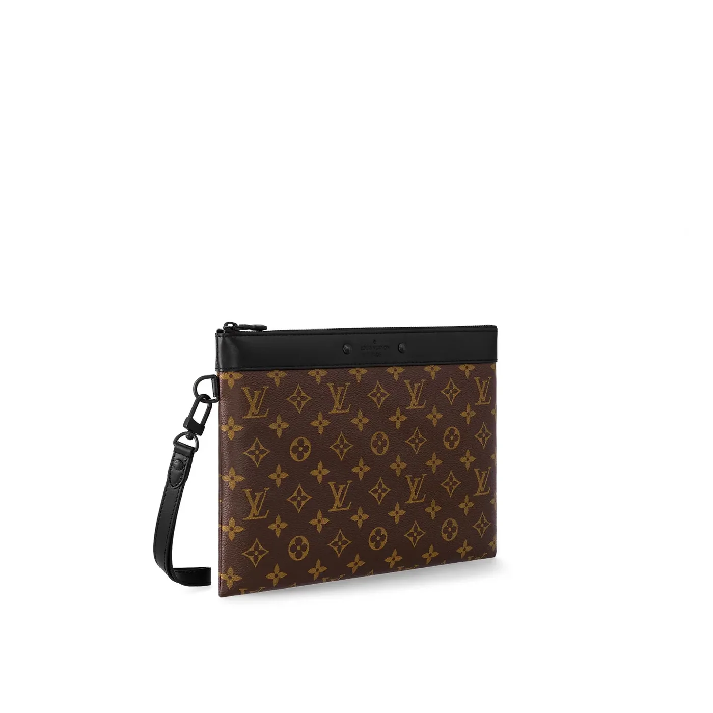Louis Vuitton Pochette To Go Pouch / Brown Monogram Canvas Black Hardware