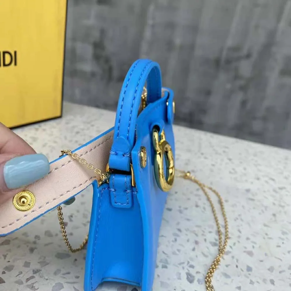 Fendi Pico Peekaboo Charm Light Nappa Leather Charm for Women in Blue Fendi Pico Peekaboo Charm Light Nappa Leather Charm for Women in Blue
