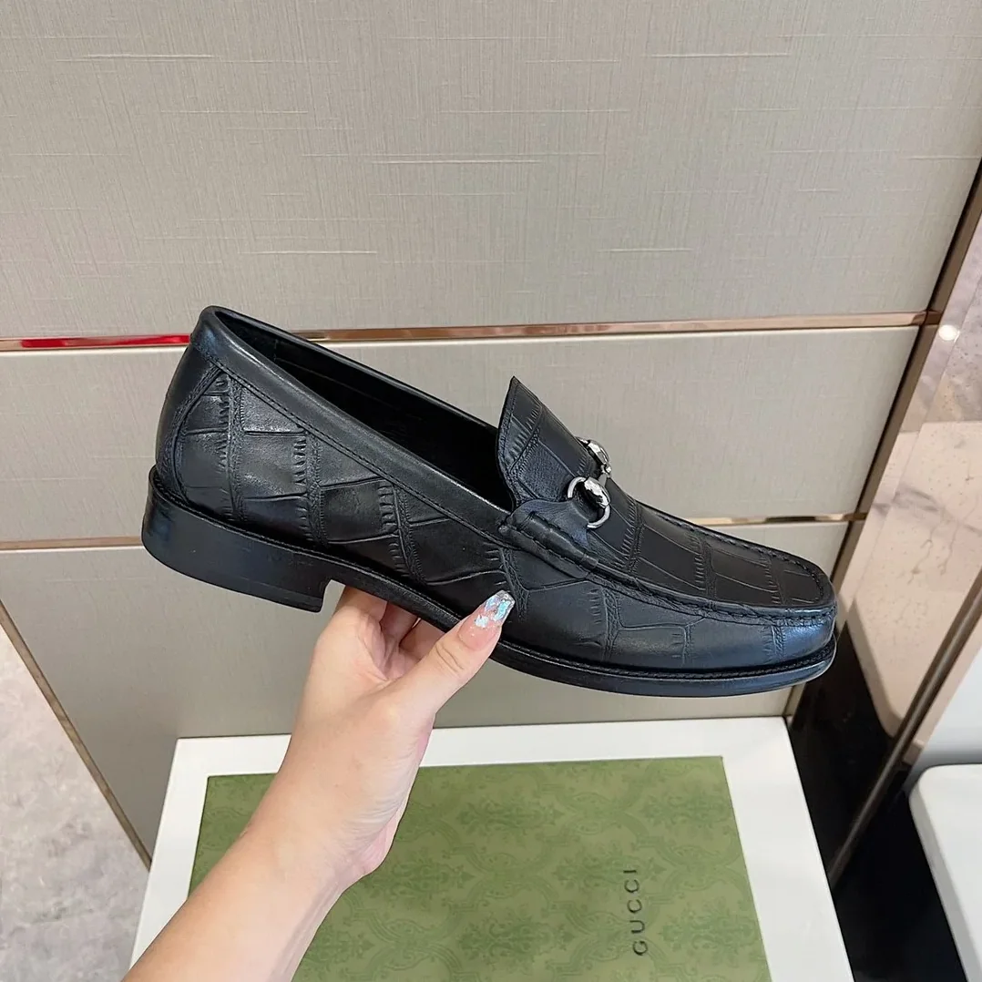 Gucci 1953 Horsebit Crocodile Loafer Black for Men Gucci 1953 Horsebit Crocodile Loafer Black for Men