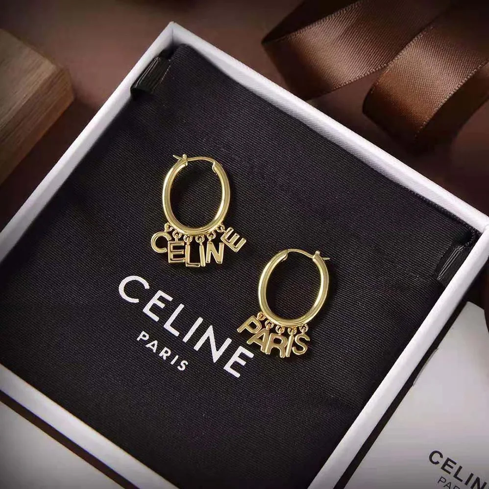 Celine Paris Hoops in Brass with Gold Finish for Women Celine Paris Hoops in Brass with Gold Finish for Women