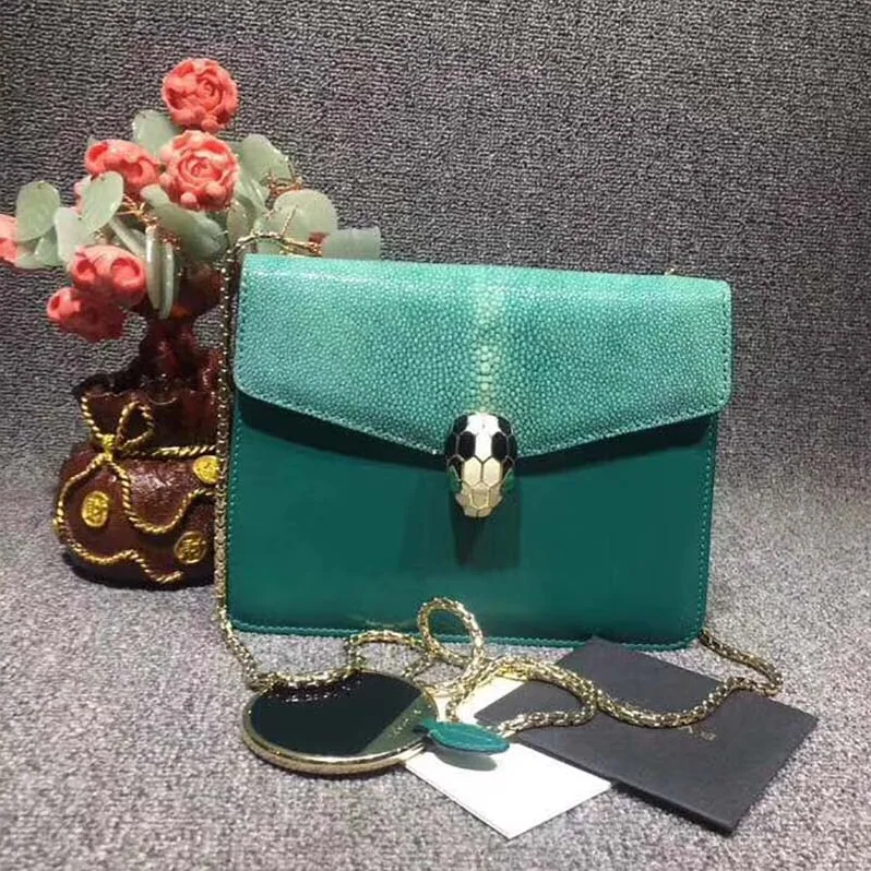 Bvlgari Serpenti Forever Medium Flap Cover Bag Calfskin for Women in Green Bvlgari Serpenti Forever Medium Flap Cover Bag Calfskin for Women in Green