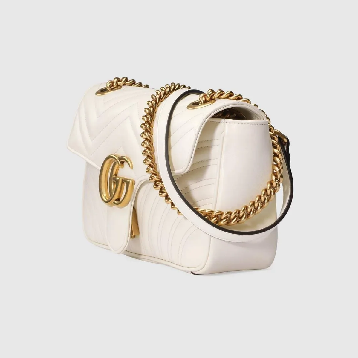 Marmont Small Matelassé Shoulder Bag White
