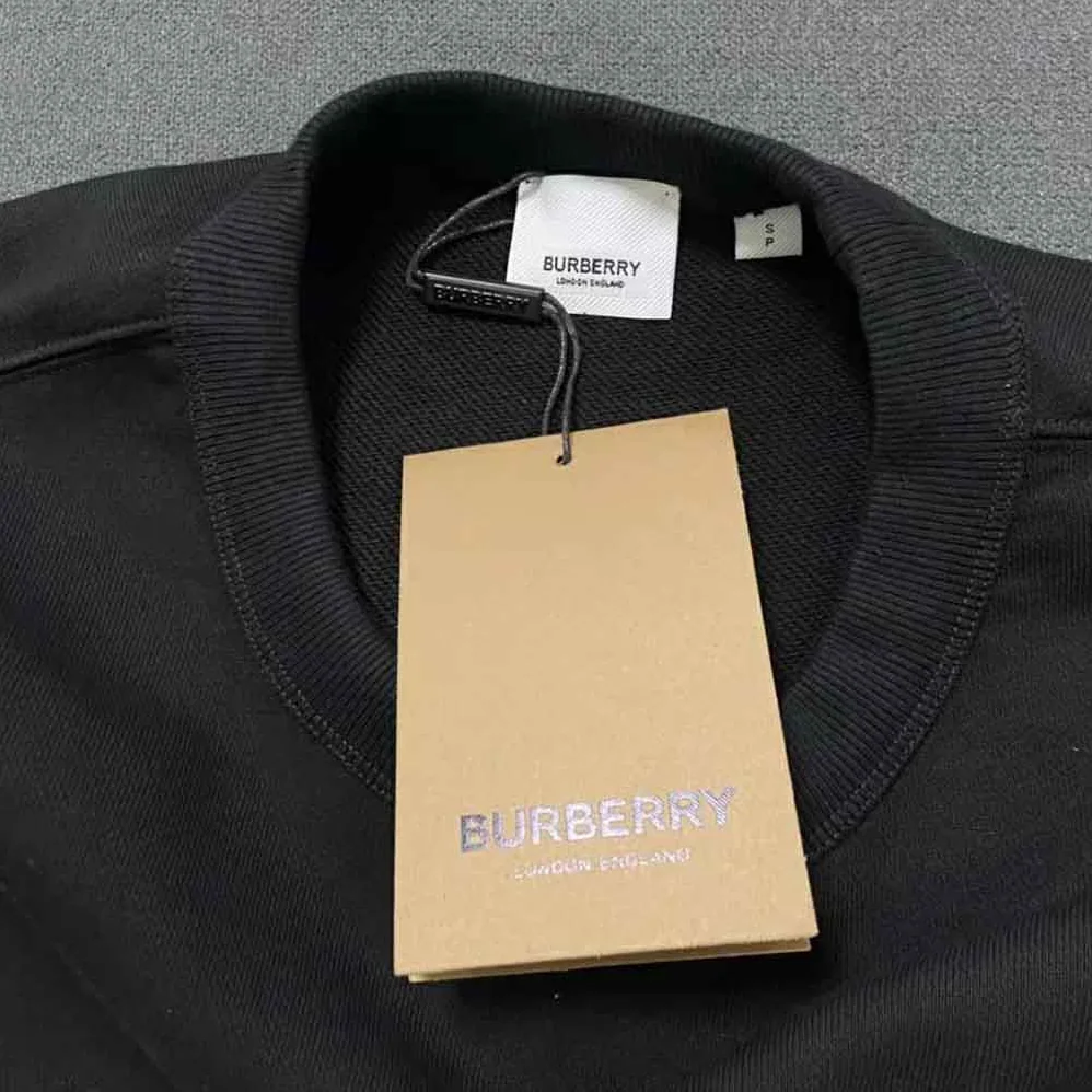 Burberry Logo Print Cotton Sweatshirt for Men in Black