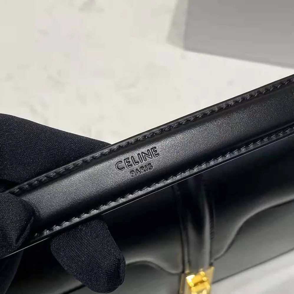 Celine Chain Bag 16 in Satinated Calfskin for Women in Black Celine Chain Bag 16 in Satinated Calfskin for Women in Black