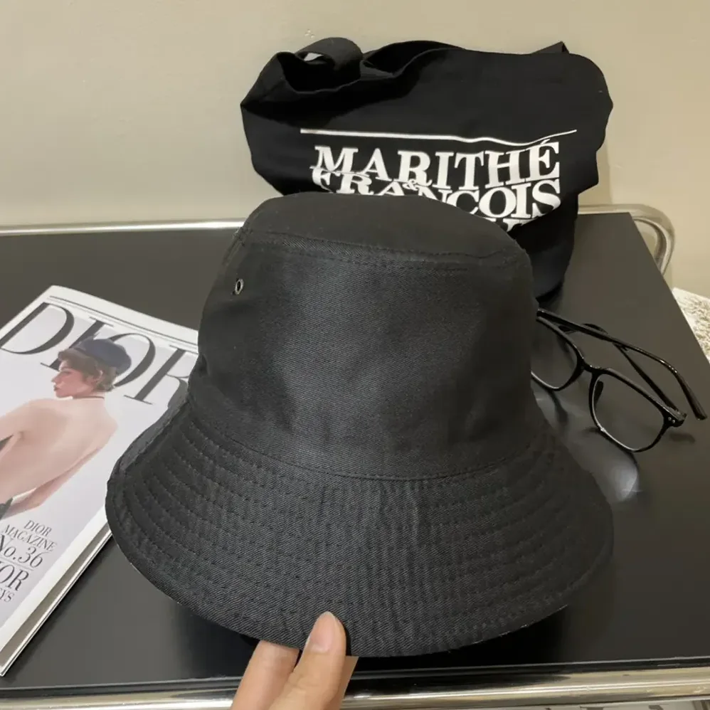 Dior Reversible Teddy-D Small Brim Bucket Hat Black Cotton Blend for Unisex