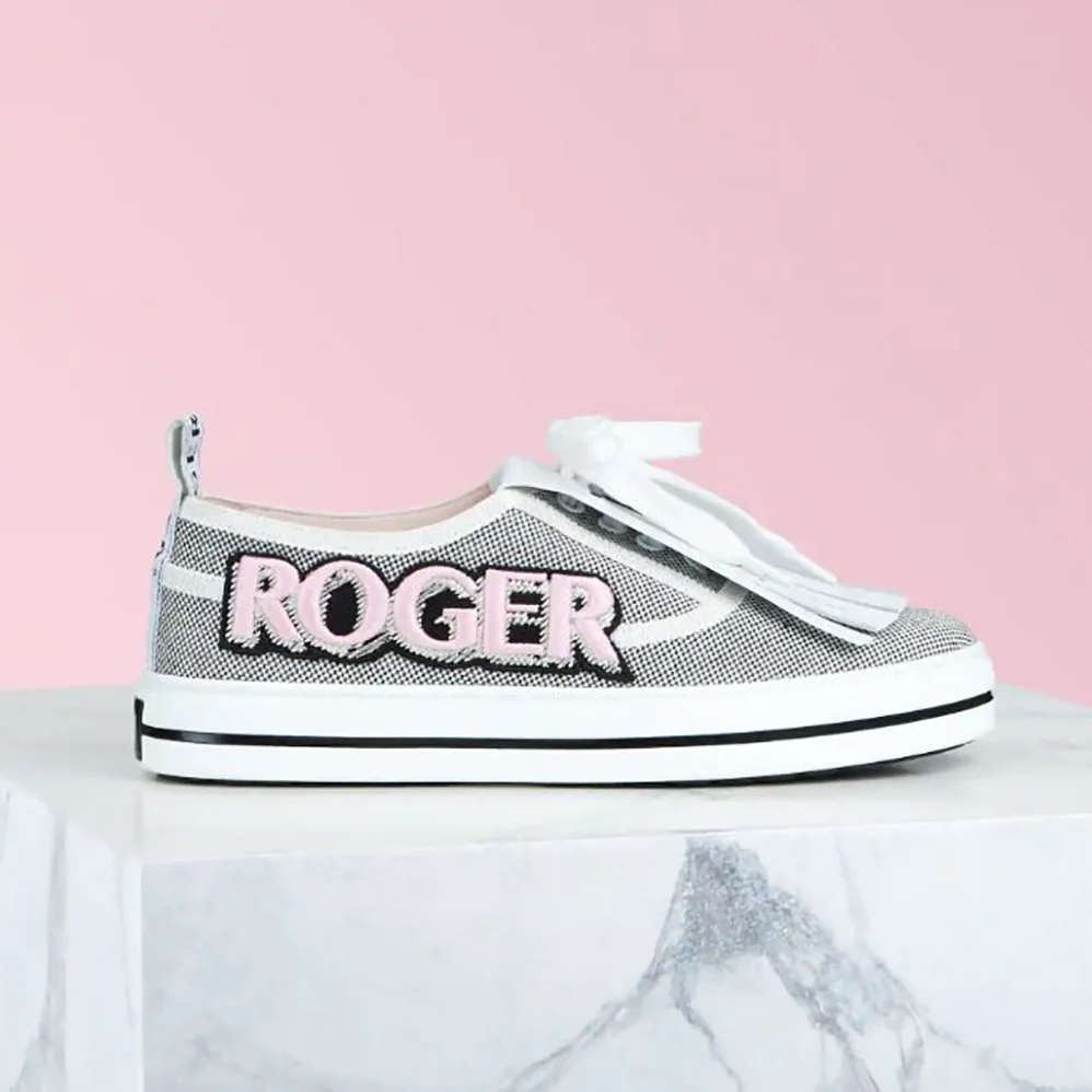 Roger Vivier Call Me Vivier Patch Sneakers for Women in Silver