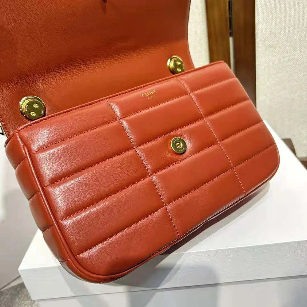 Celine Chain Shoulder Bag Matelasse Monochrome Celine in Quilted Goatskin for Women in Brown Celine Chain Shoulder Bag Matelasse Monochrome Celine in Quilted Goatskin for Women in Brown