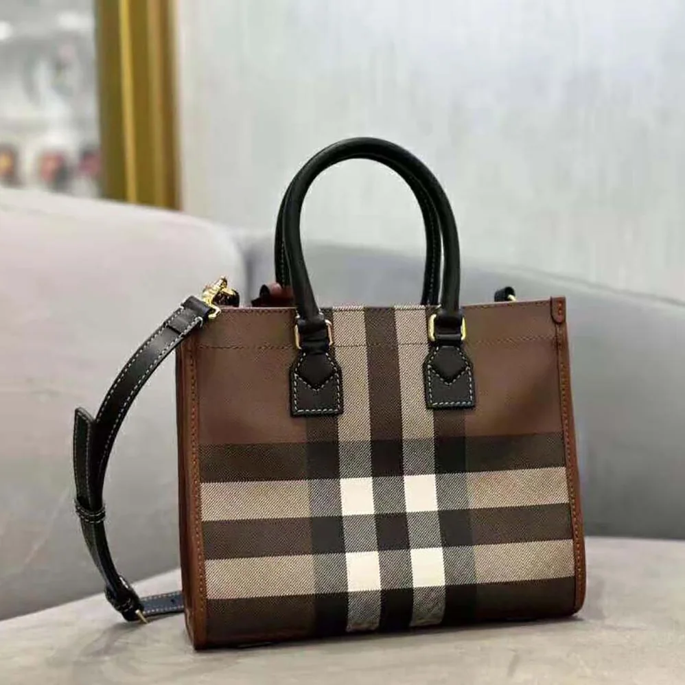 Burberry Mini Freya Tote for Women in Brown Burberry Mini Freya Tote for Women in Brown