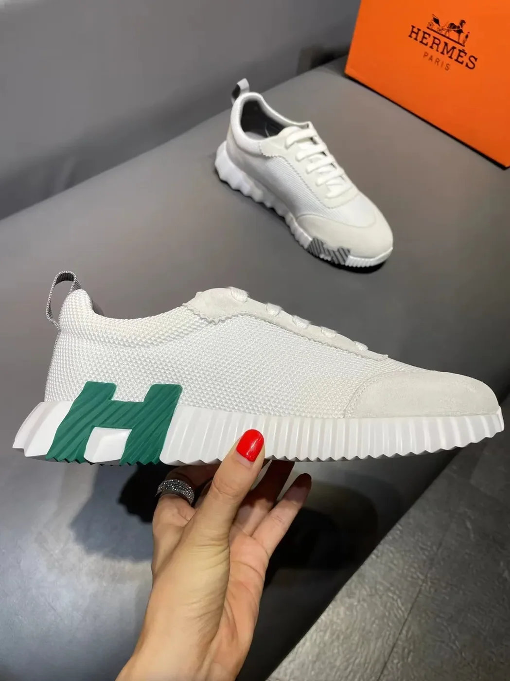 Hermes Bouncing Sneakers White