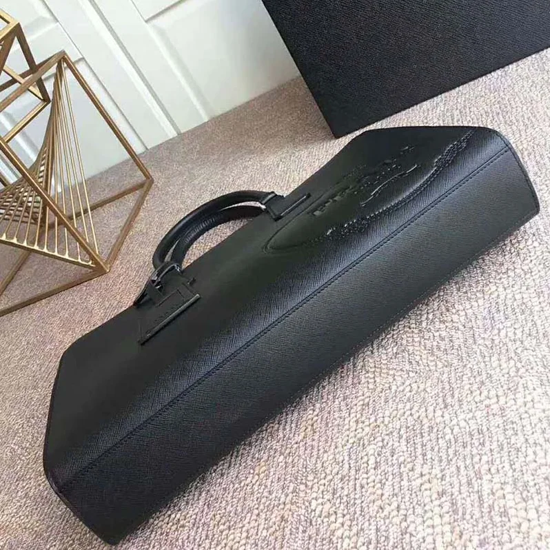 Prada Saffiano Leather Tote for Men in Black Prada Saffiano Leather Tote for Men in Black