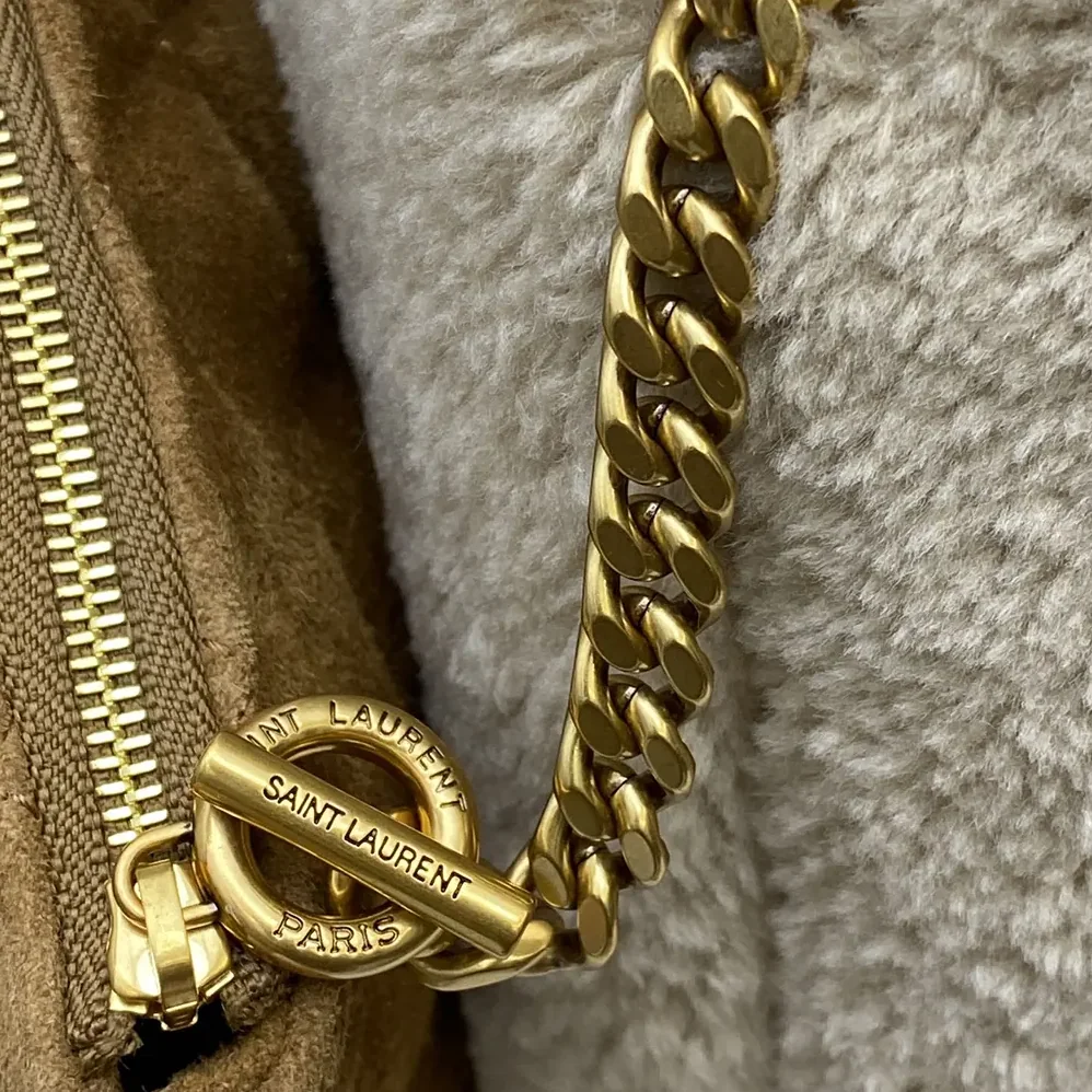 Saint Laurent YSL Icare In Shearling for Women in White