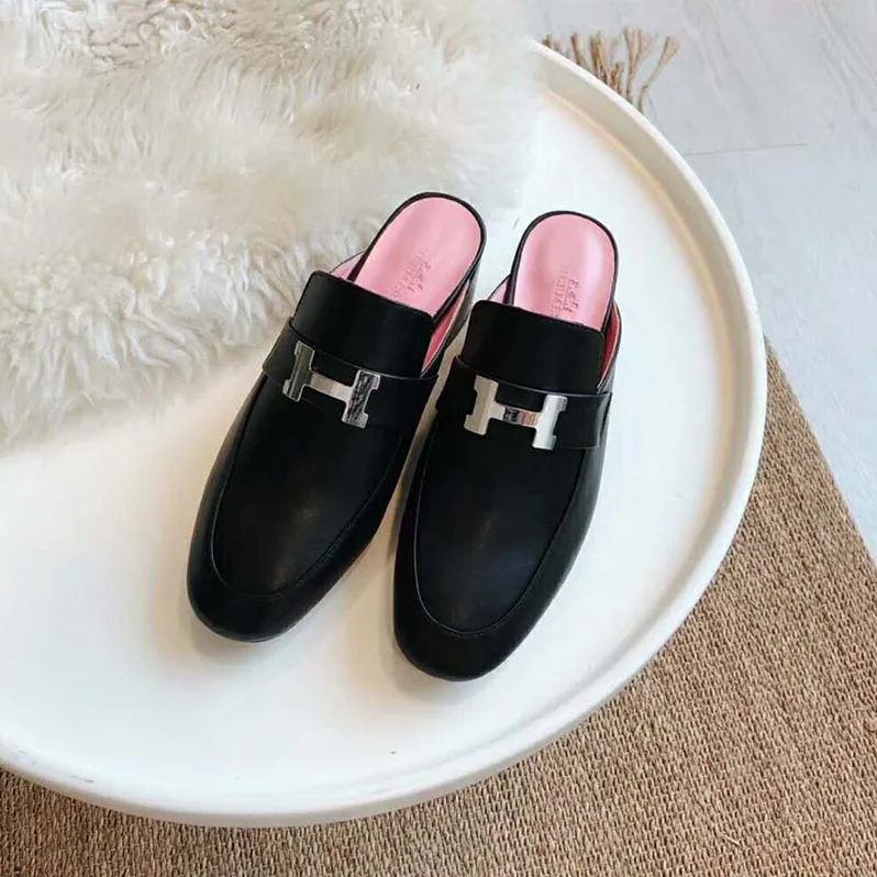 Hermes Shoes Paradis Mule 40mm Heel for Women in Black