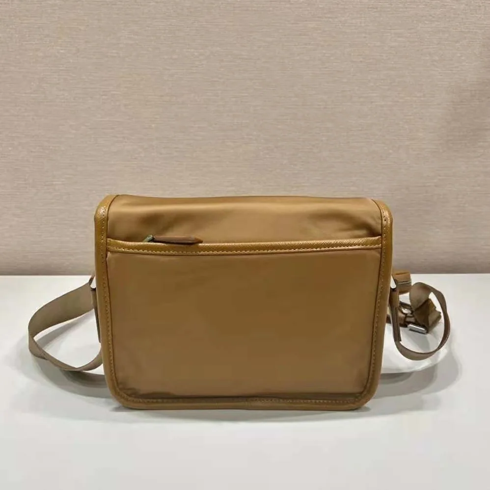 Prada Re-Nylon and Saffiano Leather Shoulder Bag for Men in Brown Prada Re-Nylon and Saffiano Leather Shoulder Bag for Men in Brown