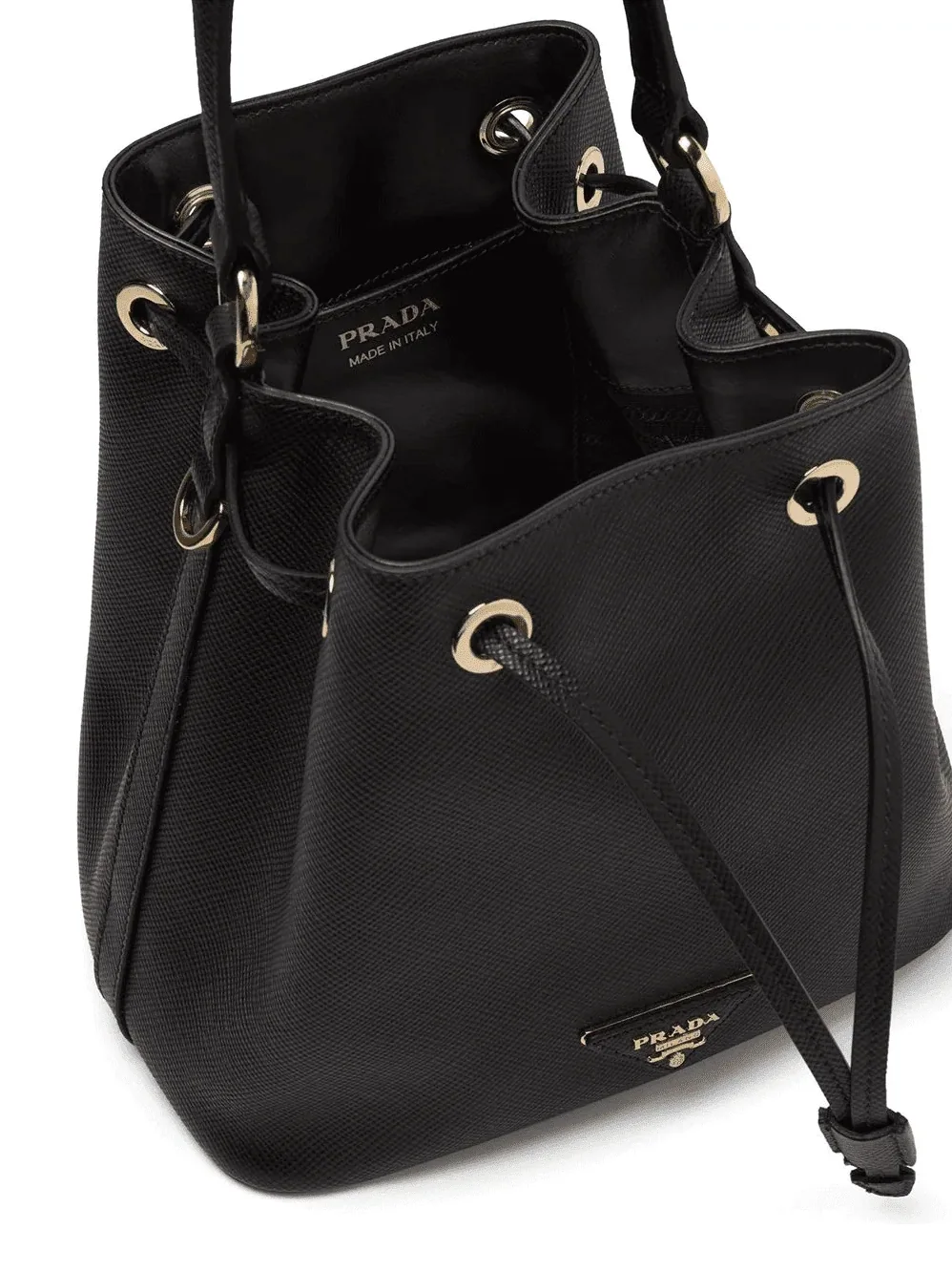 Saffiano Bucket Bag Black