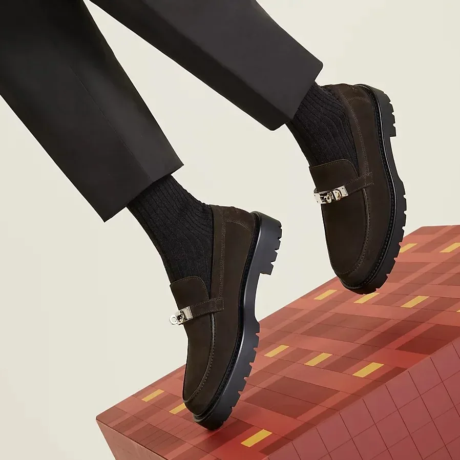 Hermes Icone Loafers Marron Ebene Hermes Icone Loafers Marron Ebene