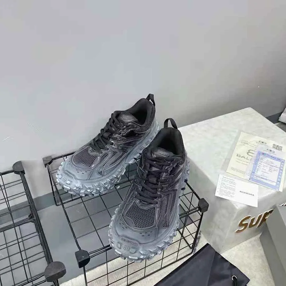 Balenciaga Defender Sneaker in Black Mesh and Nylon for Unisex Balenciaga Defender Sneaker in Black Mesh and Nylon for Unisex
