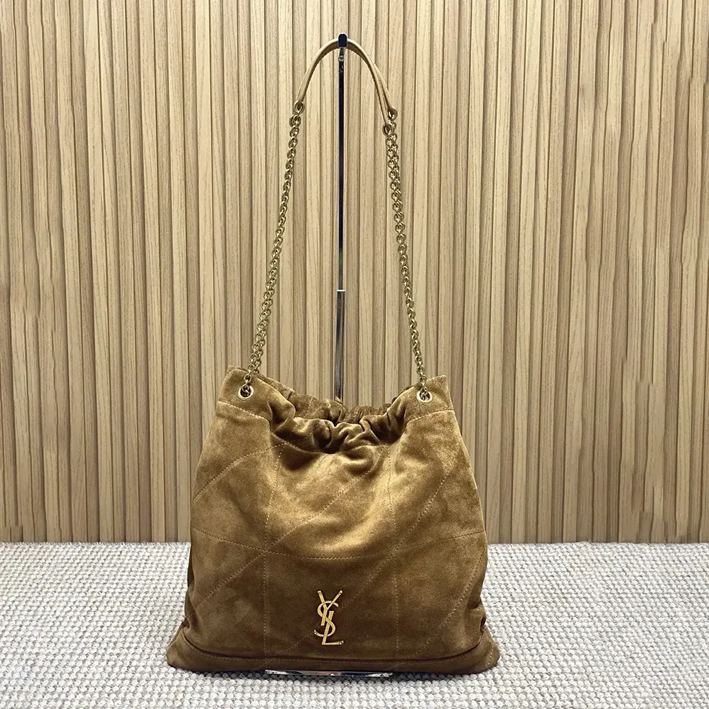 Saint Laurent YSL Jamie Large Pochon In Suede for Women in Brown Saint Laurent YSL Jamie Large Pochon In Suede for Women in Brown