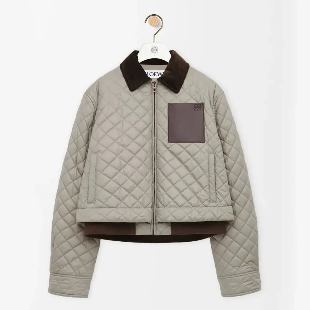Loewe Short Jacket in Technical Fabric for Women in Grey