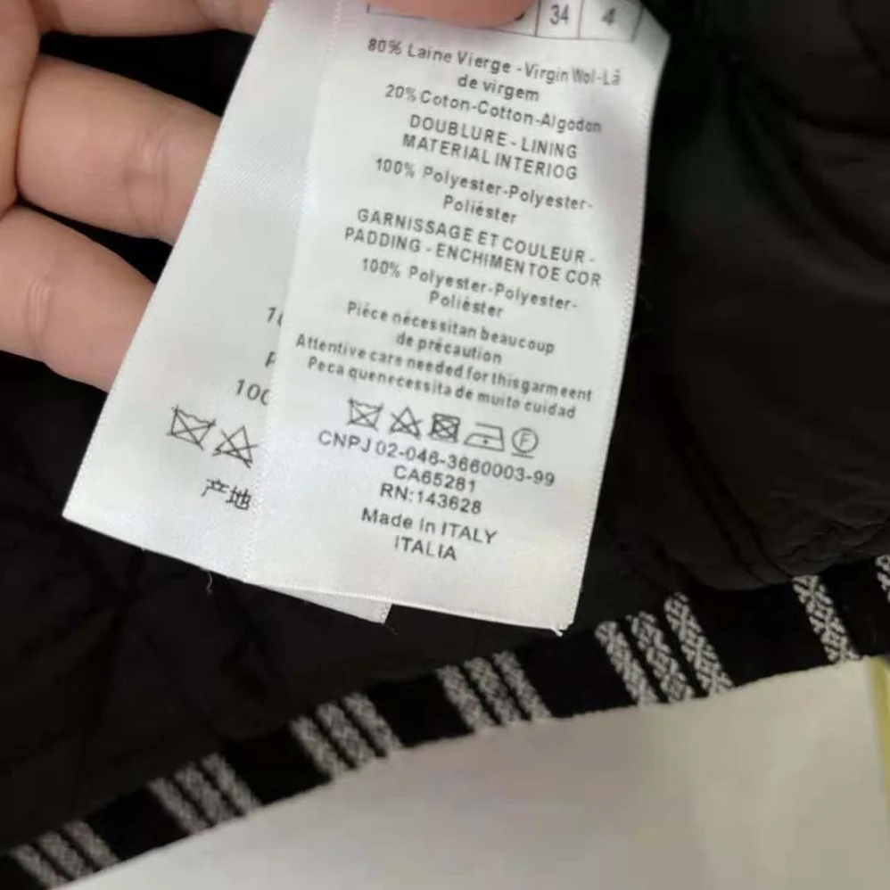 Dior Hooded Peacoat Black and White Check'n'Dior Wool for Women