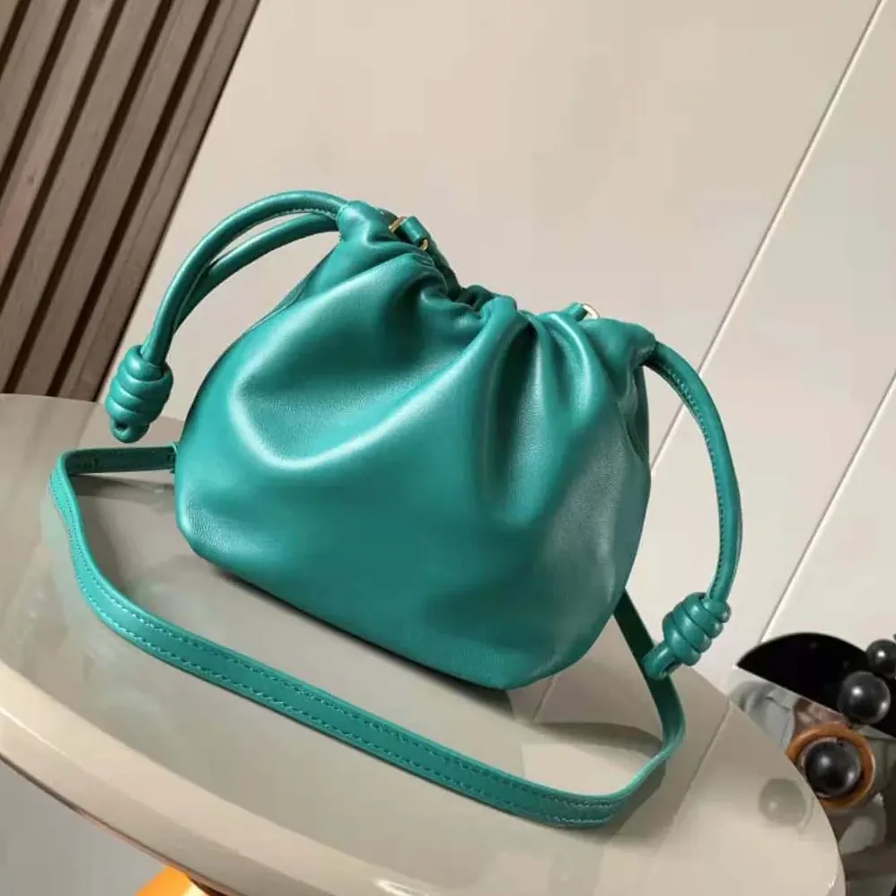 Loewe Mini Flamenco Purse Bag in Mellow Nappa Lambskin for Women in Emerald Green Loewe Mini Flamenco Purse Bag in Mellow Nappa Lambskin for Women in Emerald Green