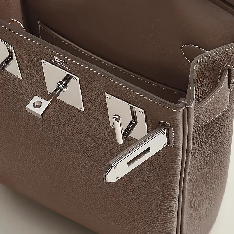 Hermes Hac A Dos PM Backpack in Etoupe Silver Hardware