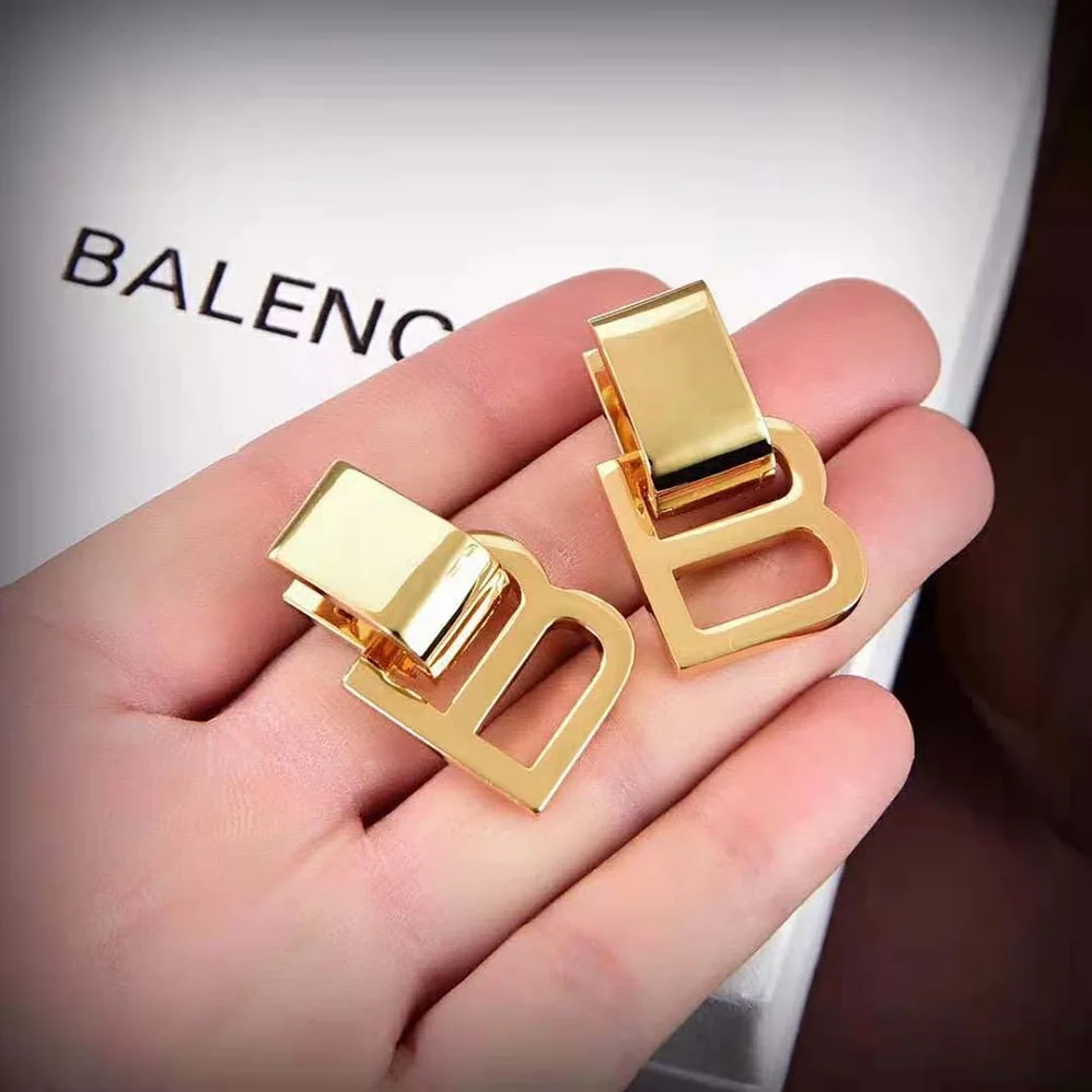 Balenciaga Hourglass Earrings in Gold Brass for Women