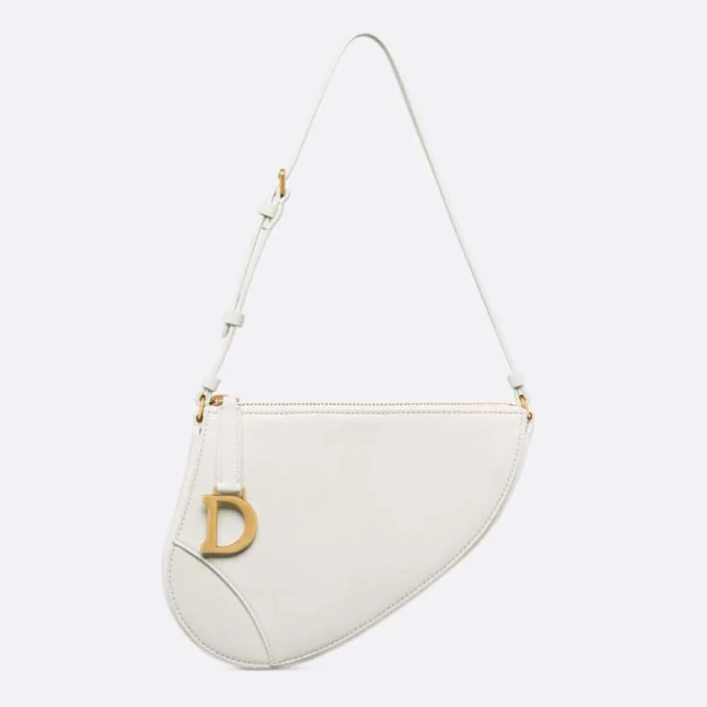 Dior Saddle Shoulder Pouch Latte Goatskin for Women