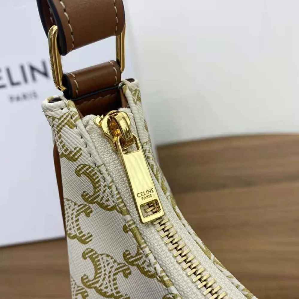 Celine Ava Bag in Triomphe Canvas and Calfskin for Women