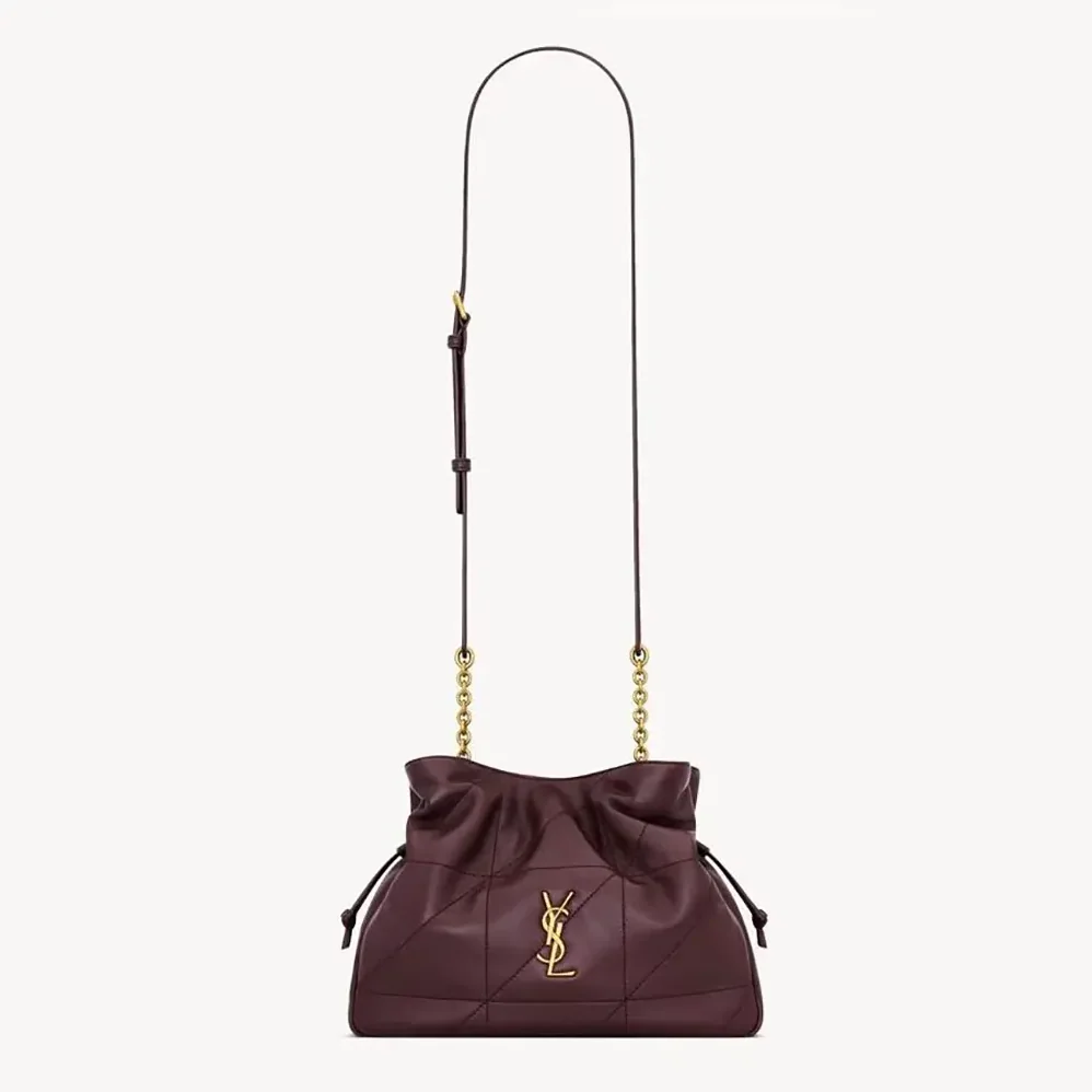 Saint Laurent YSL Jamie Shoulder Pouch In Lambskin for Women in Maroon Saint Laurent YSL Jamie Shoulder Pouch In Lambskin for Women in Maroon