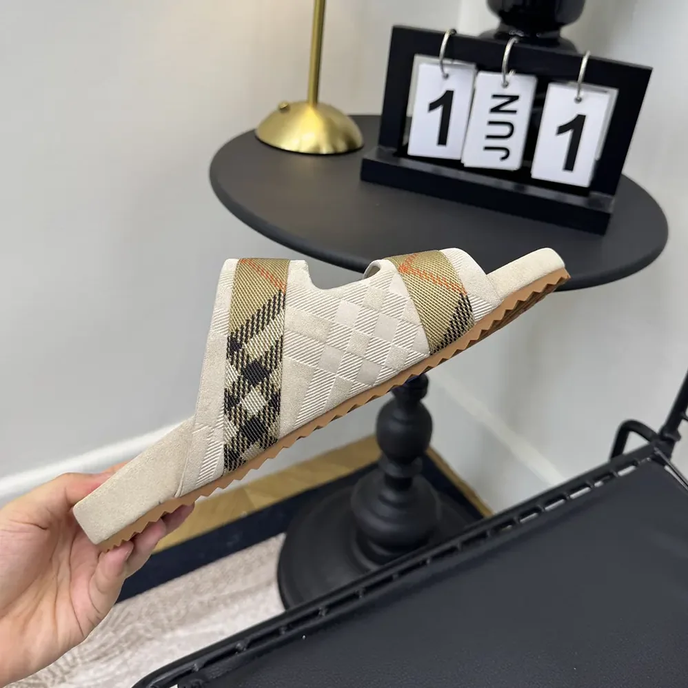Burberry Check Suede Urchin Sandals for Unisex