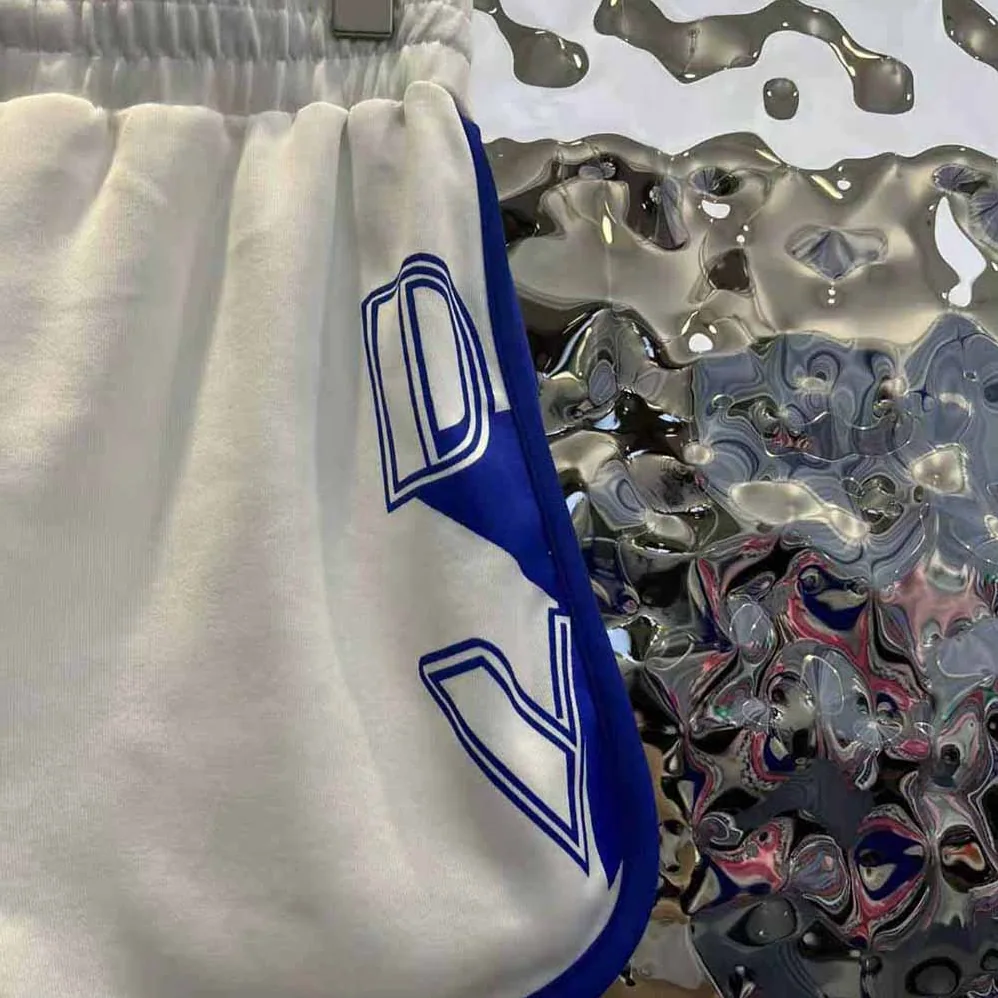 Dior Vibe Shorts White and Fluorescent Blue Technical Cashmere Jacquard for Women