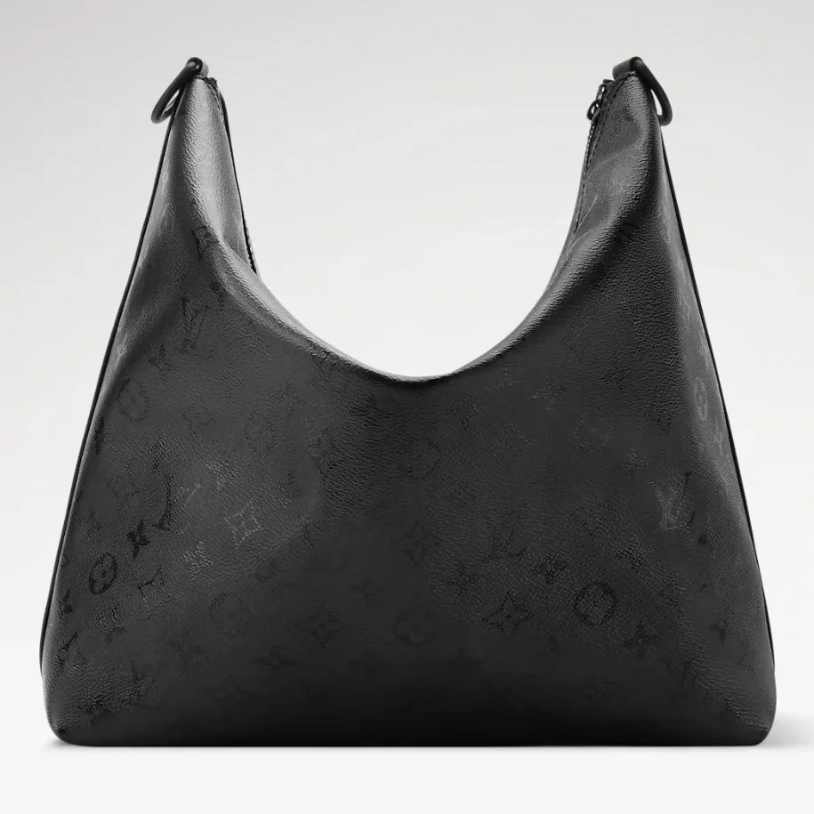 Louis Vuitton Vagabond Hobo Bag / Black Monogram Midnight Black Hardware