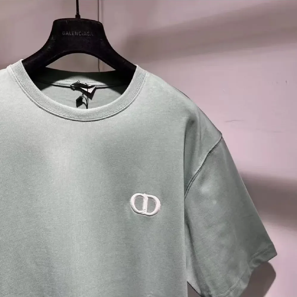 Dior CD Icon T-Shirt Relaxed Fit Aqua Cotton Jersey for Men