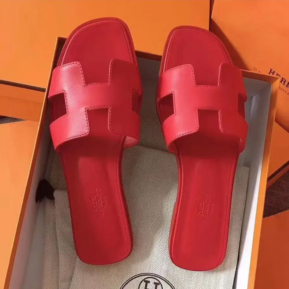 Hermes Oran Sandal for Women in Red Hermes Oran Sandal for Women in Red