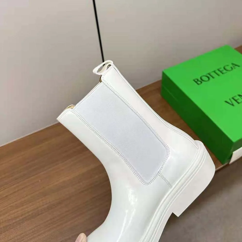 Bottega Veneta Fireman Chelsea Ankle Boot for Women in White Bottega Veneta Fireman Chelsea Ankle Boot for Women in White