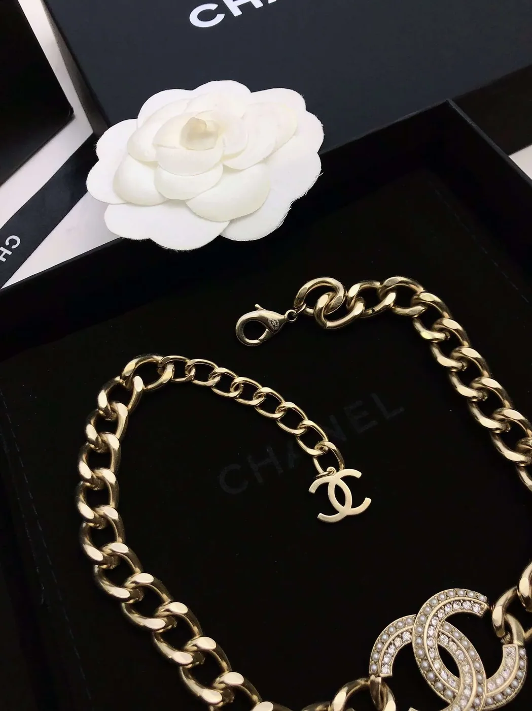 Chanel Small Agarwood Necklace Gold Chanel Small Agarwood Necklace Gold