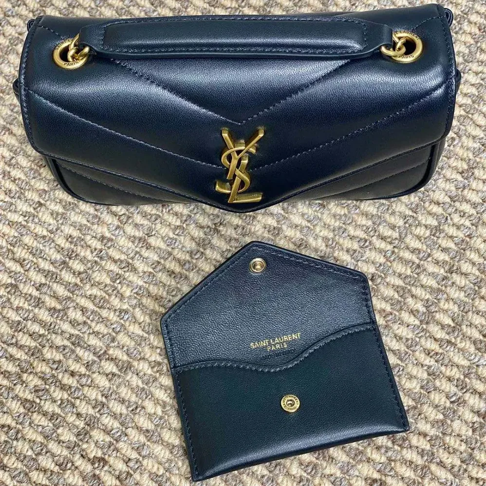 Saint Laurent YSL Loulou Mini in Lambskin for Women in Black Saint Laurent YSL Loulou Mini in Lambskin for Women in Black