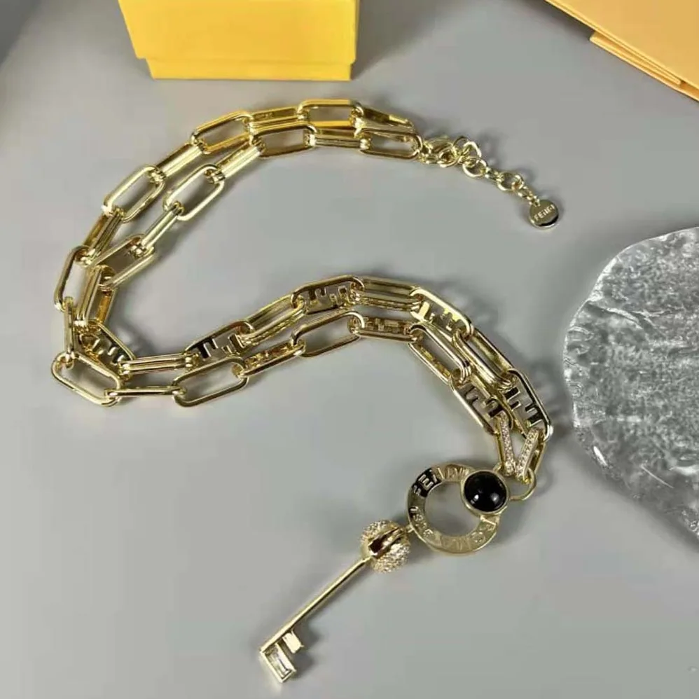 Fendi Master Key Necklace Gold for Women in colored Necklace