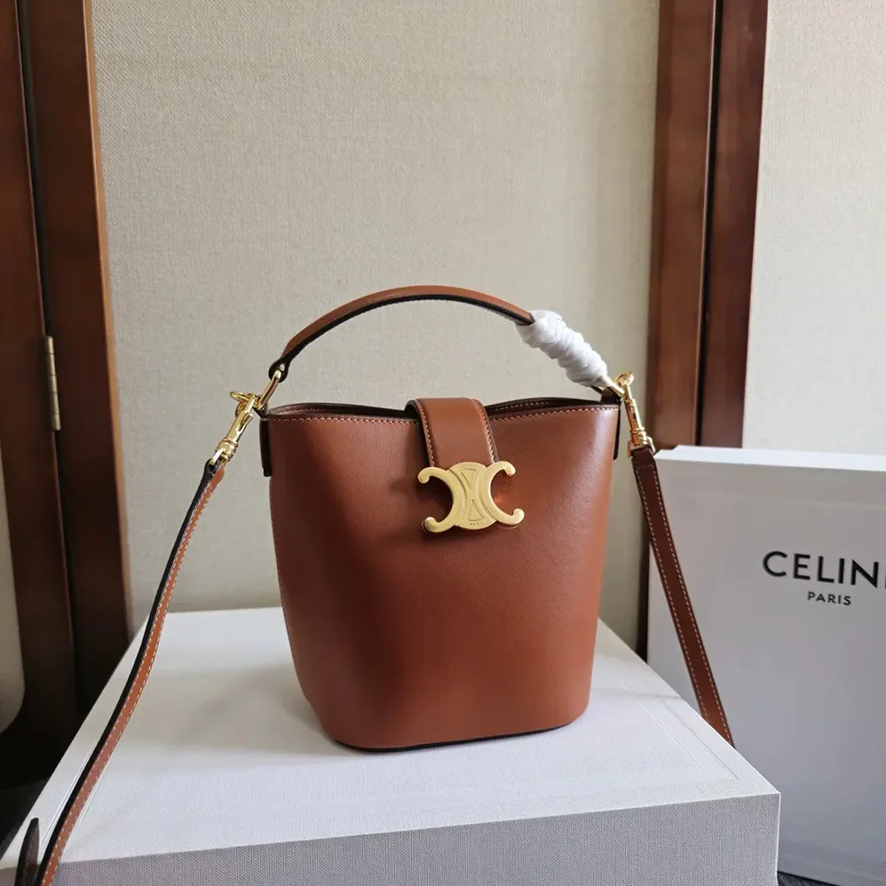 Celine Small Bucket Louise in Smooth Calfskin for Women in Brown Celine Small Bucket Louise in Smooth Calfskin for Women in Brown