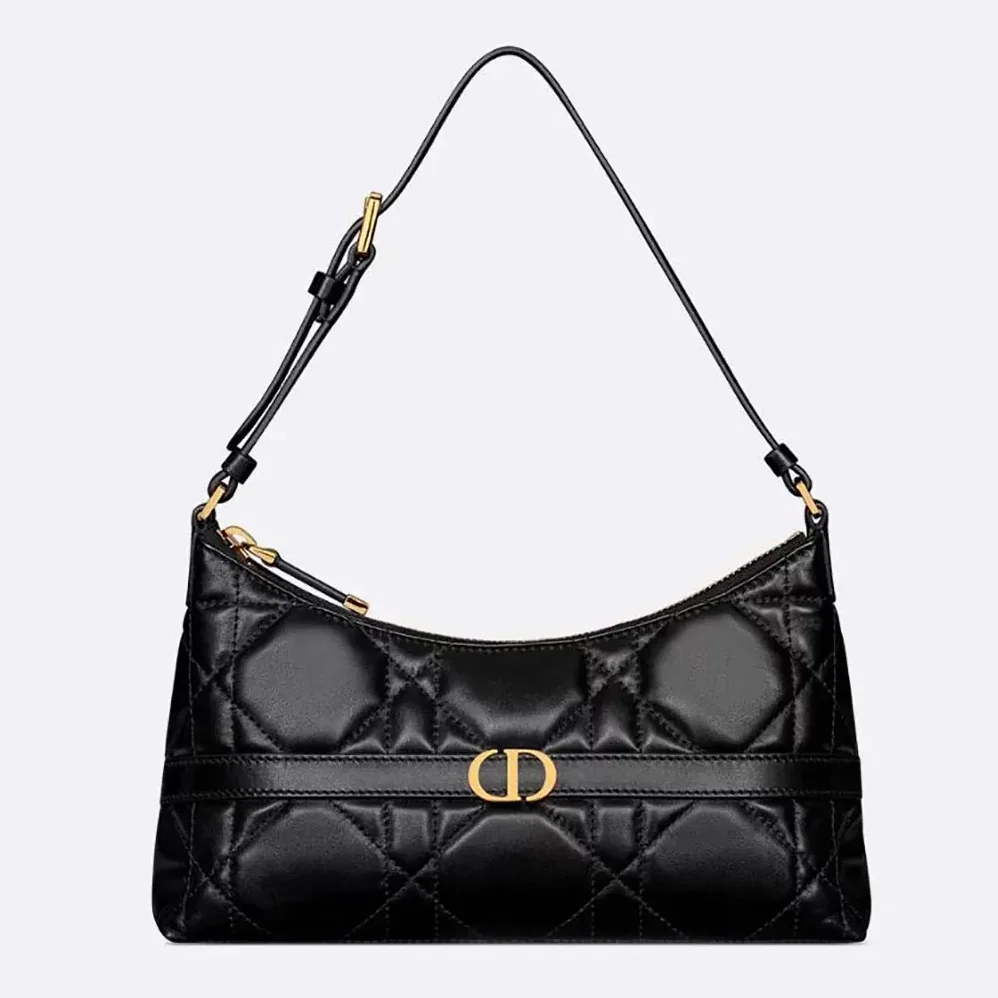 Dior Miss Caro Cigale Mini Bag Black Macrocannage Lambskin for Women