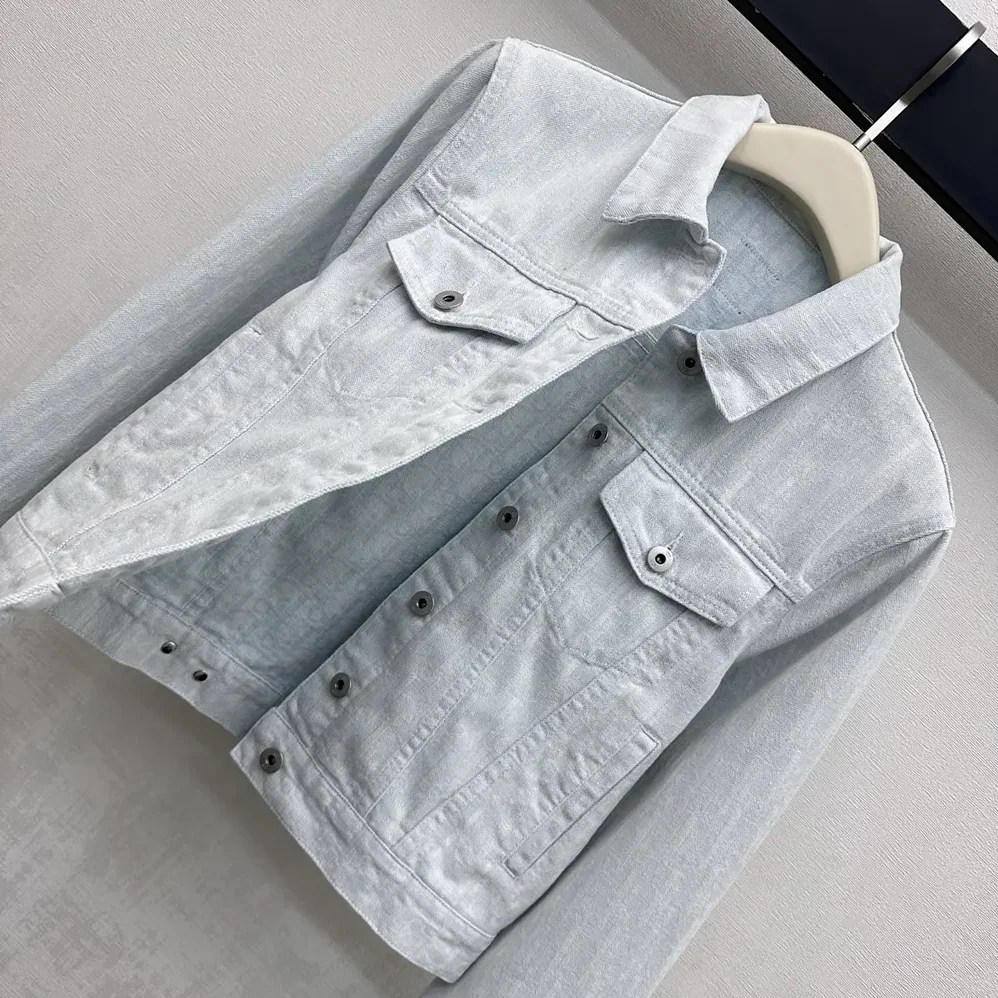 Dior Cropped Jacket Light Blue Dior Oblique Washed Cotton Denim for Men Dior Cropped Jacket Light Blue Dior Oblique Washed Cotton Denim for Men
